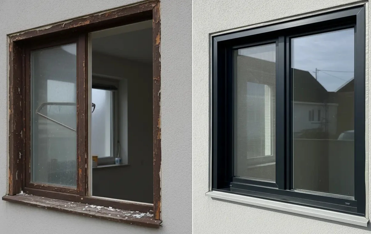 Professional aluminum window frame installation and repair
